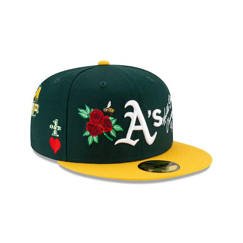 MLB Oakland Athletics Icon 59Fifty Fitted (STI7883) - Green New Era Caps